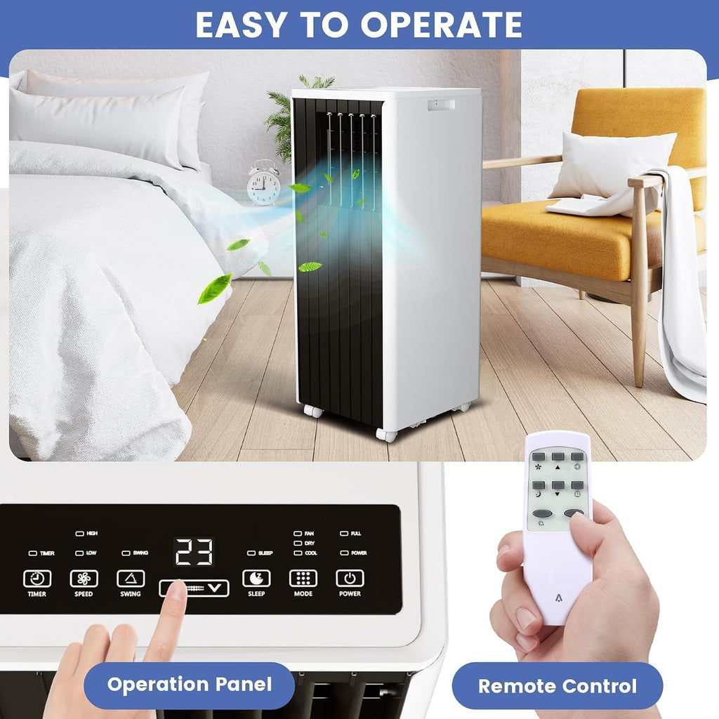 Garvee 3-In-1 Portable Air Conditioner, 8000 Btu (5000 Btu Sacc) Ac Unit | With Energy Saving, Window Kit & Remote, 24H Timer, Dehumidifier & Fan Cools 350 Sq. Ft For Bedroom, Home Office