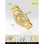 Invicta Women'S Pro Diver Crystal Accented 18K Ion-Plated Stainless Steel Watch