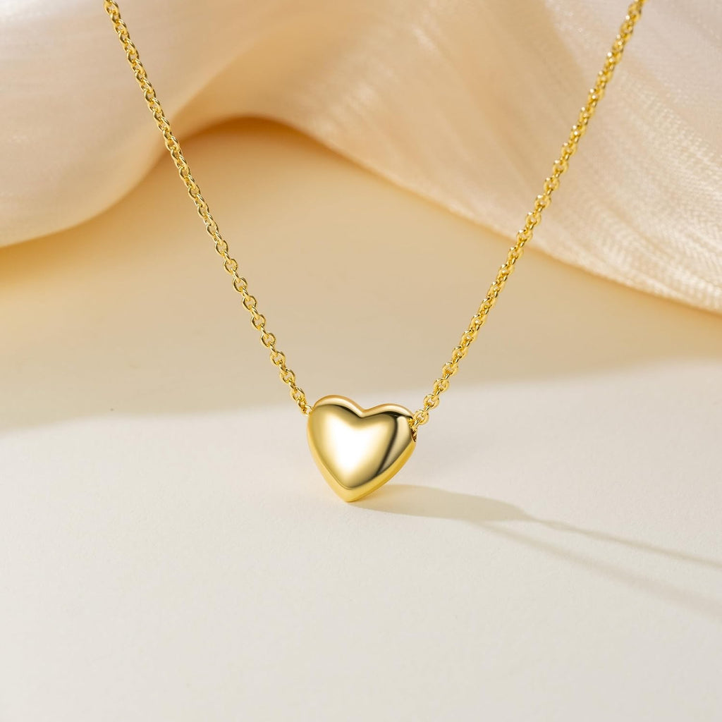 Gold Necklace for Women 14K Gold Pendant Necklaces for Women Charm Beauty Elegance and A Hint of Romance Dainty Heart Pendant Necklaces With Adjustable Length 18in