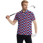 Golf Polos For Men Funny Moisture Wicking Golf Shirts Performance Quick-Dry Polo Shirts Short Sleeve