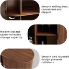 Buffet Sideboard Cabinet With Storage, 40" Fluted Cabinet With Sliding Door & Adjustable Shelf, Modern Accent Coffee Bar Console Table For Kitchen, Entryway, Walnut