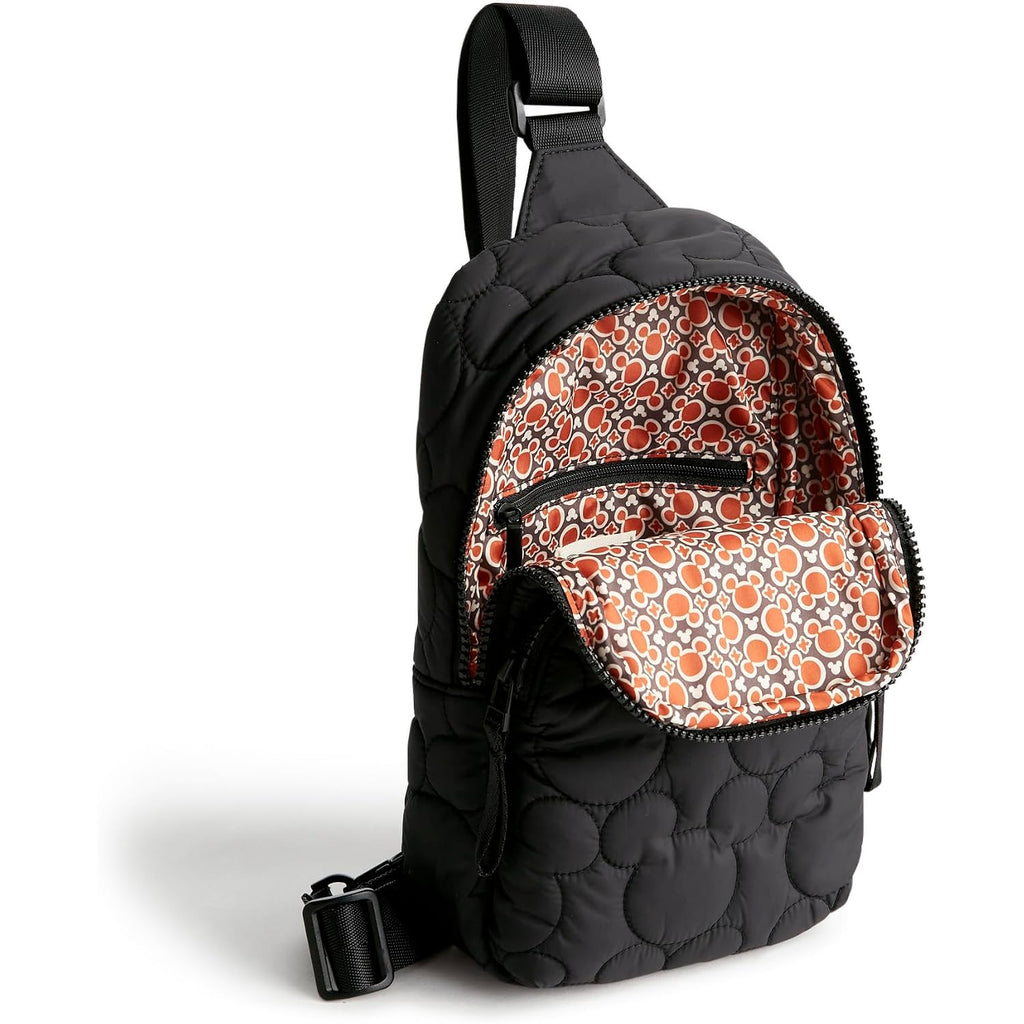Vera Bradley Women'S Featherweight Lorman Sling Backpack – Water Resistant Crossbody Purse For Travel, Work – Moonless Night