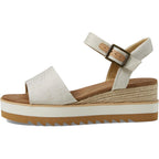 Toms Women'S Diana Wedge Heel Sandal, Leather Upper, Rope-Wrapped Midsole, Adjustable Strap, Buckle, Ortholite Insole