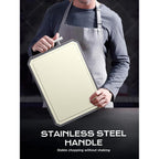Snowclad Stainless Steel Cutting Board,Non Toxic Chopping For Kitchen | Metal Cutting Board,Double Sided Stainless Steel/Wheat Straw Pp Large For Meat,Dishwasher Safe [16*11Inch]