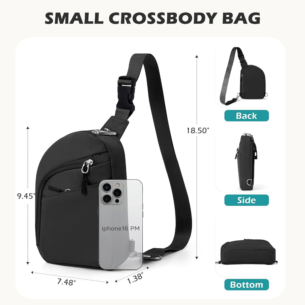 Anti Theft Crossbody Bags For Women Men, Small Sling Crossbody Bag Travel Purse Shoulder Wallet With Rfid Blocking