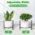 Plant Stand Indoor Adjustable, Metal Modern Plant Stands, Heavy Duty Stable Plant Pot Flower Holder Indoor Outdoor Corner, Fit 8 9 10 11 12 Inch Pots, Black (Pot & Plant Not Included)