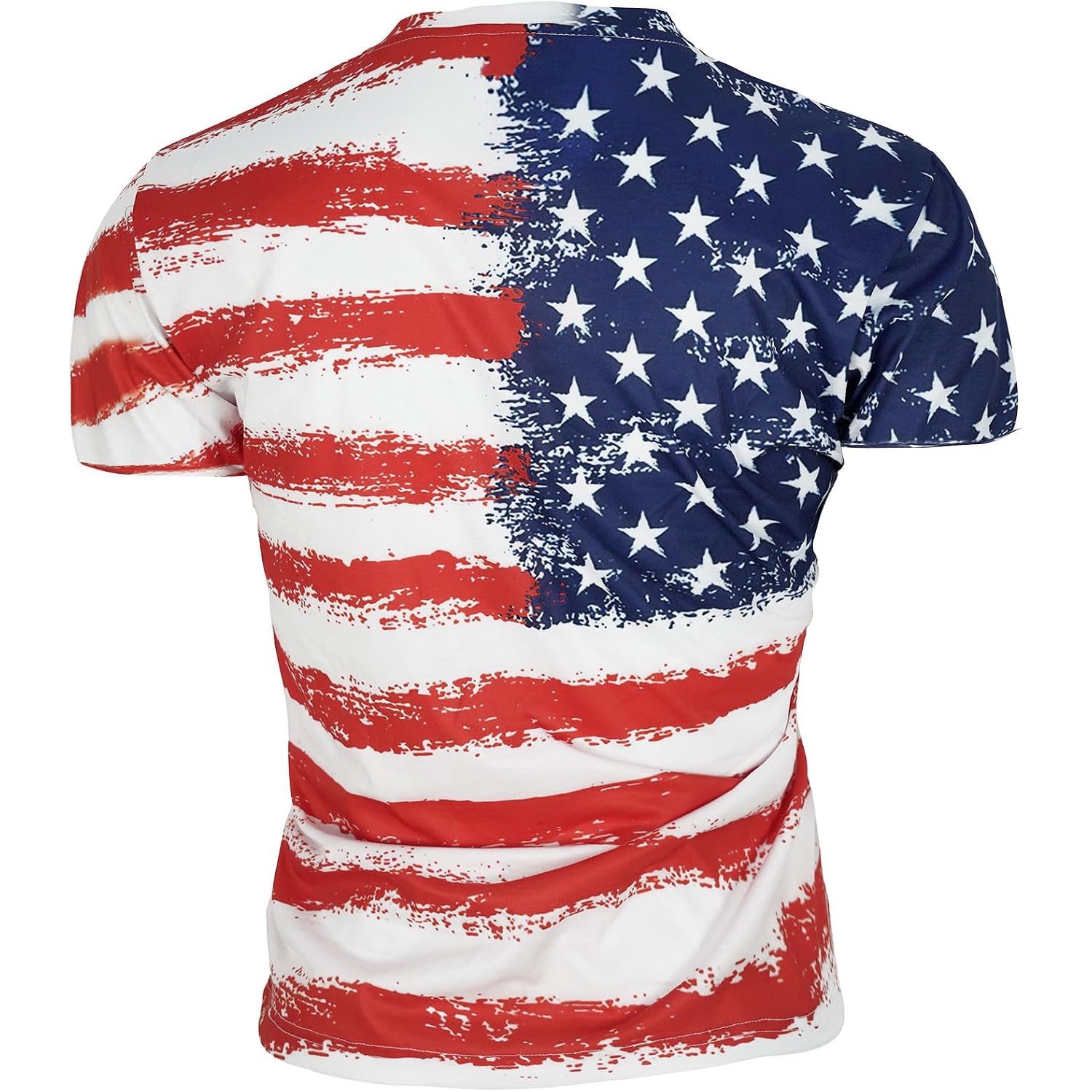 Men'S Short Sleeve Patriotic American Design With Eagle And Flag Premium T-Shirt