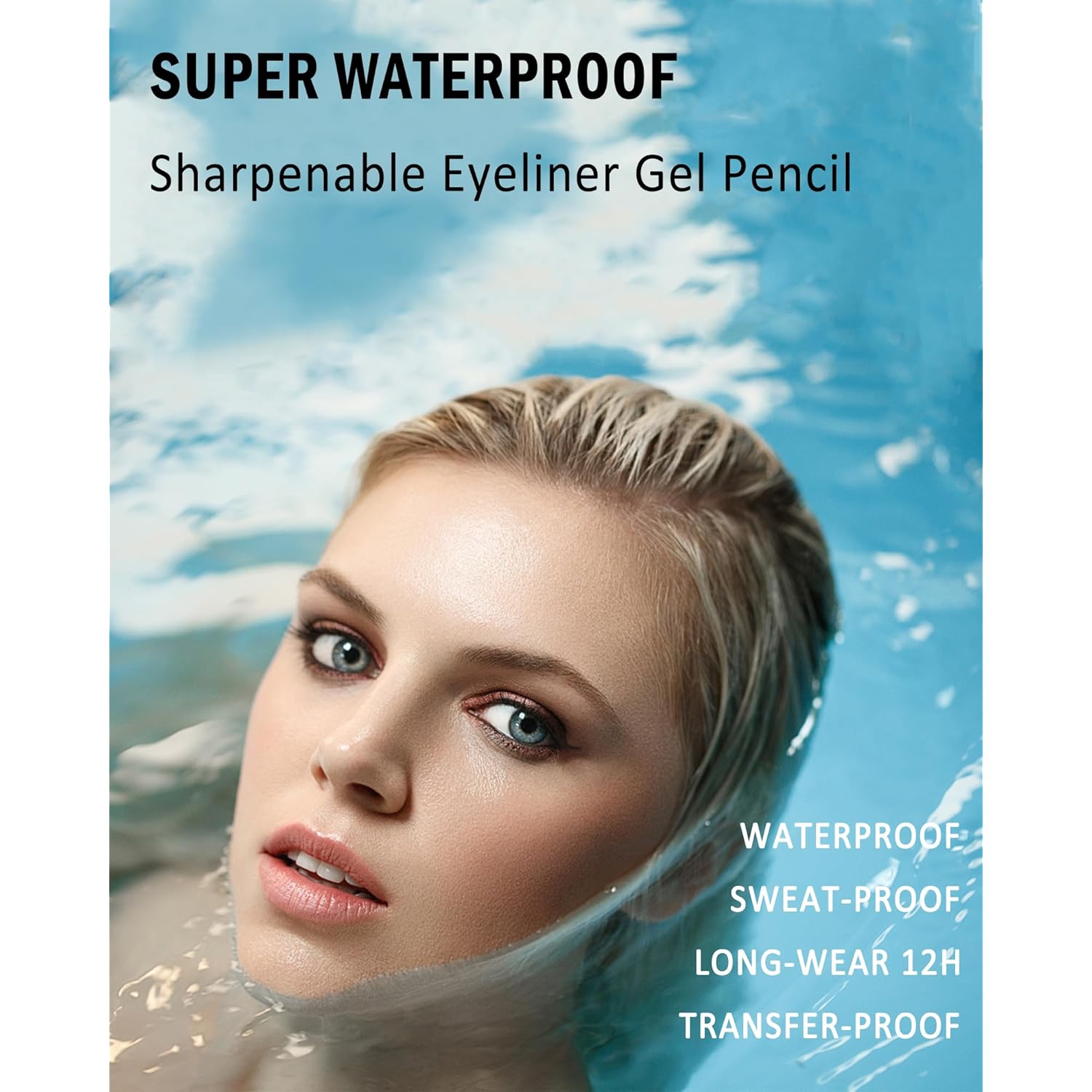 Nude Waterline Eyeliner Gel Pencil,Peach Eyeliner Waterline Waterproof Smudge-Proof, Long Stay Eye Liner Brightener Pen with Sharpener, Safe for Sensitive Eyes, Soft Cream Rich Color Eye Makeup Pen-03