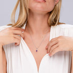 Angara Amethyst Teardrop V-Bale Necklace with Diamond in Sterling Silver/14K Solid Gold/Platinum | Natural Prong-Set Amethyst Pendant for Women | February Birthday Gemstone Jewelry Gift