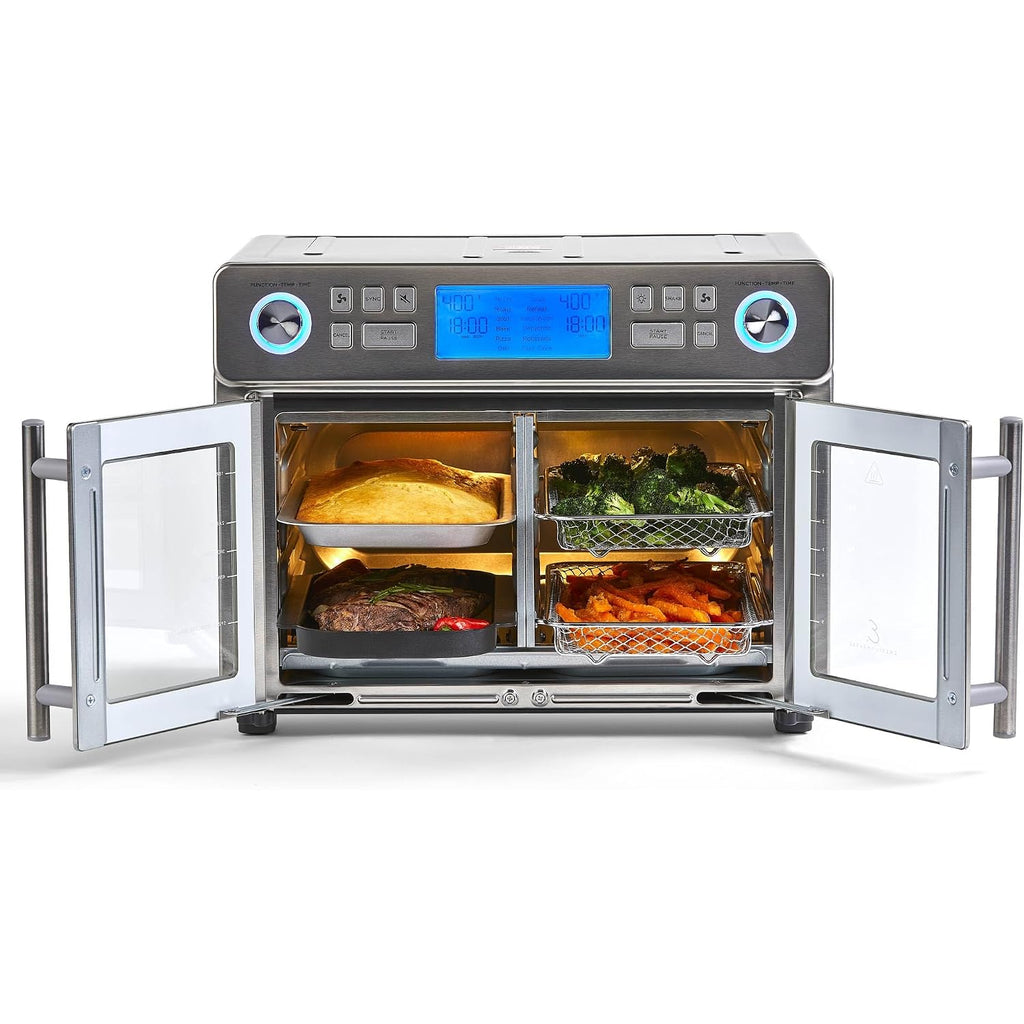 Emeril Lagasse Dual Zone 360 Air Fryer Oven Combo With French Door, 25 Qt Extra Large, Cook Two Foods In Different Ways, Up To 60% Faster From Frozen To Finish