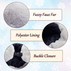 Winter Fur Hat with Removable Face Mask Fuzzy Russian Ushaka Furry Trapper Hat with Ear Flaps for Women Men Skiing Hiking