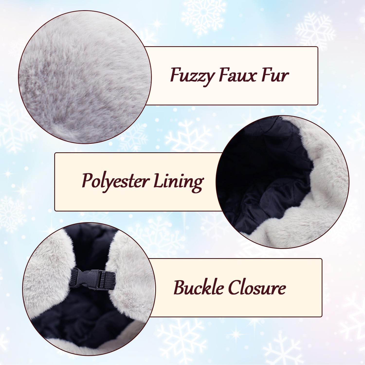 Winter Fur Hat with Removable Face Mask Fuzzy Russian Ushaka Furry Trapper Hat with Ear Flaps for Women Men Skiing Hiking
