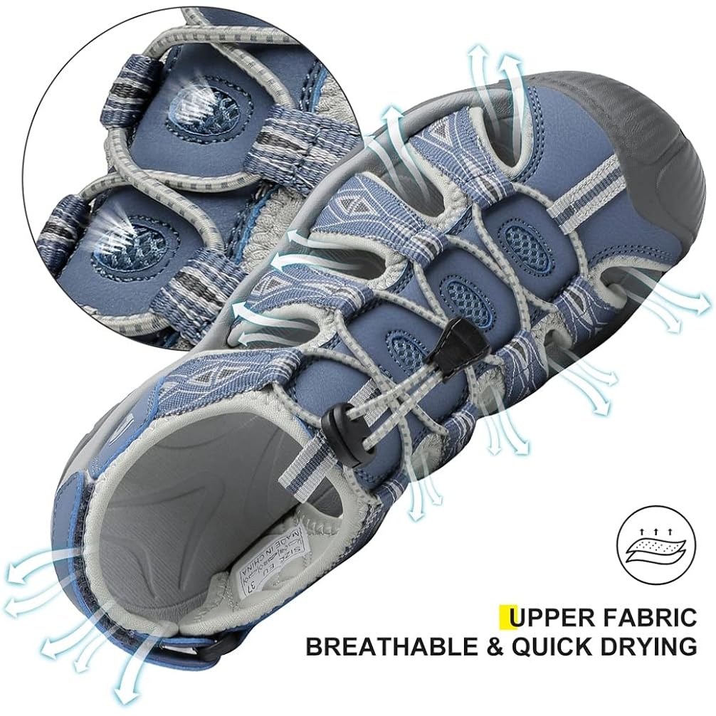 Dannto Women'S Sport Hiking Sandals Closed Toe Outdoor Athletic Walking Sandal Lightweight Summer Water Shoes