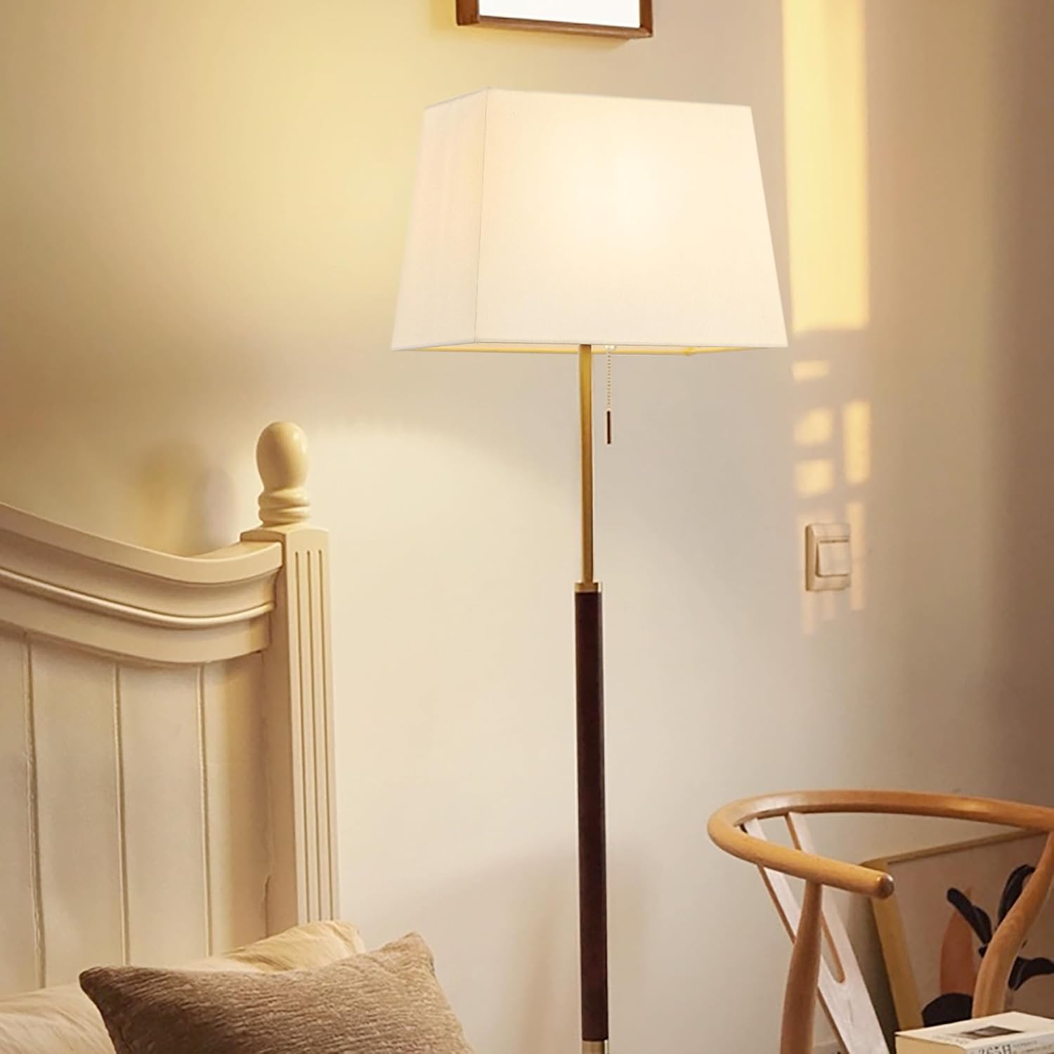 Wellmet Set Of 2 Rectangle Lampshade, No Assembly Required,12" X14" X10" | Creamwhite Fabric Lampshade, Replacement Classic Modern Lamp Shade For Table Lamp,Bedside Lamp,Floor Lamp,0.43" Spider Fitter