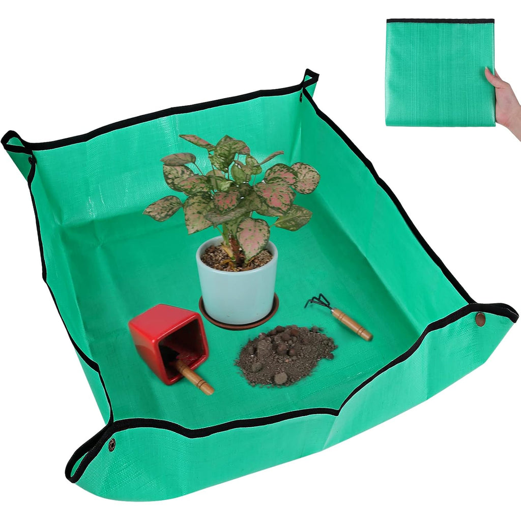 Plant Repotting Mat For Indoor Plants Potting Soil Mix, Waterproof Plant Repotting Tray, Potting Mat Gardening Tray For Indoor Potting Succulents Cactus Orchid Pots, Garden Gift(26.8"X26.8")