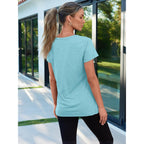 Automet Women'S Short Sleeve Shirts Summer Tops Crew Neck Basic Tees Casual Tshirts