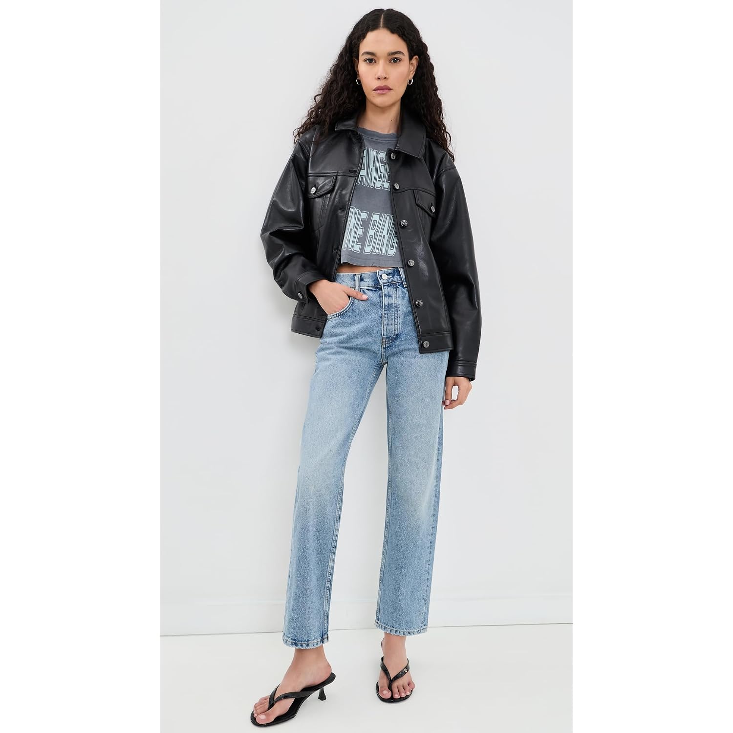 Anine Bing Women'S Rory Jacket In Black Recycled Leather