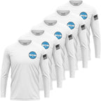 5 Pack Custom Dry Fit Long Sleeve Shirts For Men, Add Your Logo Front & Back Printing, Customized Moisture Wicking Sun Protection Uv Workwear T-Shirts Black