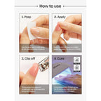 ohora Semi Cured Gel Nail Strips (N Cream Leaf) - Green, Solid, Works with Any UV/LED Lamps, Salon-Quality, Long Lasting, Easy to Apply & Remove