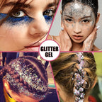 Body Glitter Face Glitter Makeup Festival Glitter, 20 Colors Face and Body Glitter Gel, Hair Glitter Gel, Body Makeup