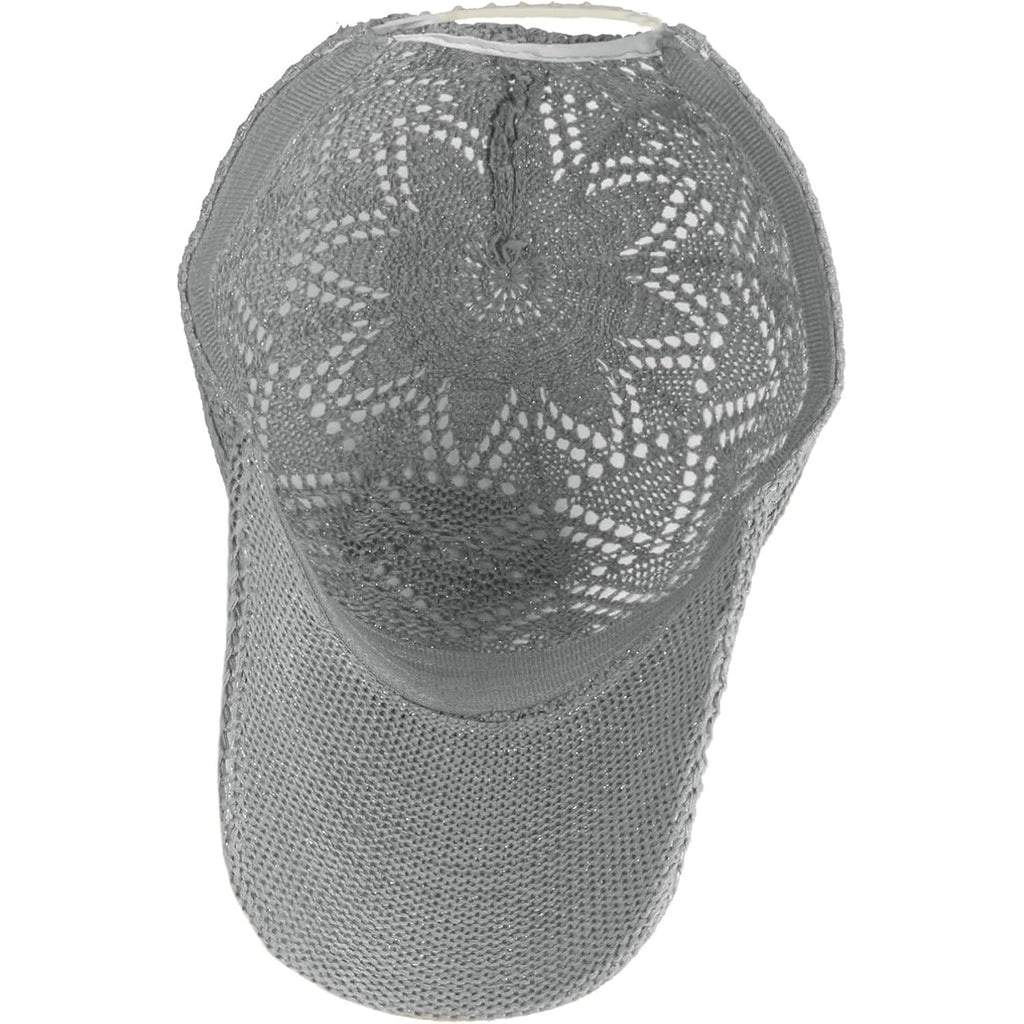 FASHIXD Knit Mesh Baseball Cap for Women Summer Yarn Trucker Hats Breathable Outdoor Hat Light Grey