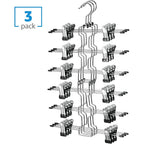 Zober 3-Pack 6-Tier Skirt Hangers With Clips - Pants Hangers With Clips Space Saving, Closet Organization, Swivel Hooks, College Dorm Essentials, Skirt Hangers For Women, Jeans Organizer For Closet