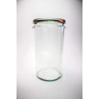 Weck Jar 974 - 1.5L Glass Jars with Large Storage Capacity - Preserving Jars with Airtight Lids Suitable for Pickling - Heat Resistant Canning Jars - Microwave Safe - (1 Jar with Glass Lid) 54 fl. oz
