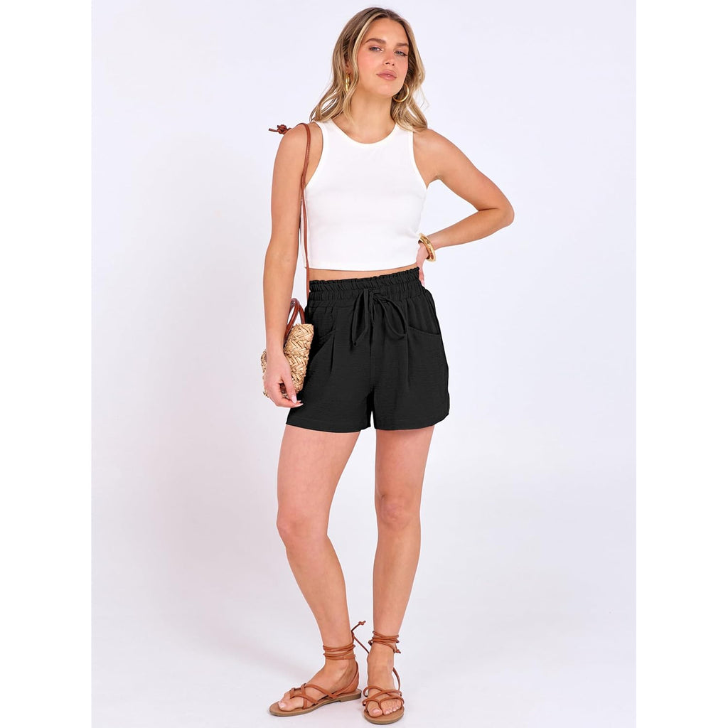 Shorts for Women Summer Casual High Waist Drawstring Comfy Dressy Lounge 2026 Beach Vacation Shorts with Pockets
