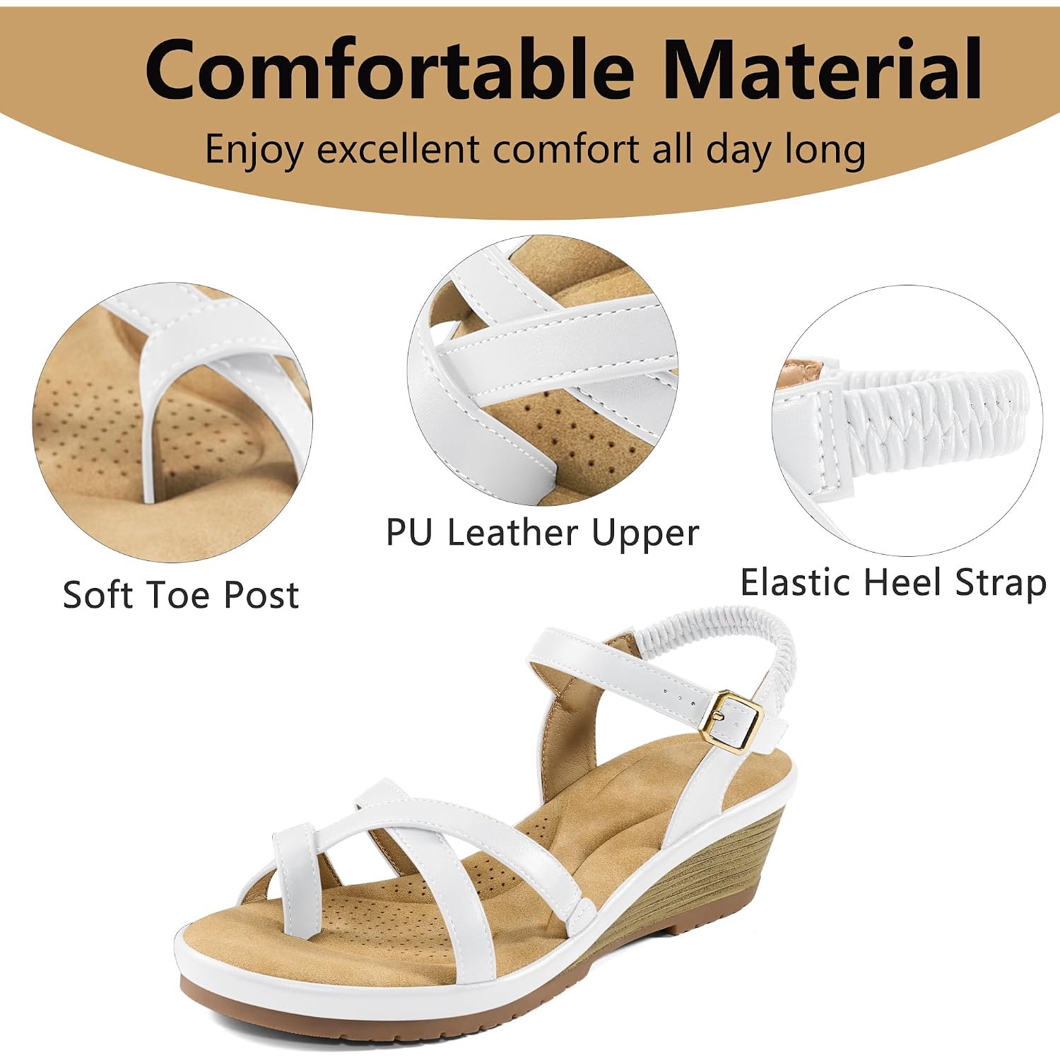 Aomigoct Dressy Womens Wedge Sandals: Comfortable Platform Work Sandals For Women 2026 - Casual Walking Wedding Shoes