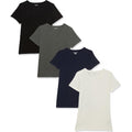 Women's Regular-Fit Short-Sleeve T-Shirt (Crewneck and V-Neck Options), Multipacks
