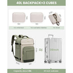 Lovevook 40L Travel Backpack For Women & Men - 17.3 Inch Carry On Backpack & Personal Item Backpack For Airlines, Spacious And Durable Design, With 3 Packing Cubes