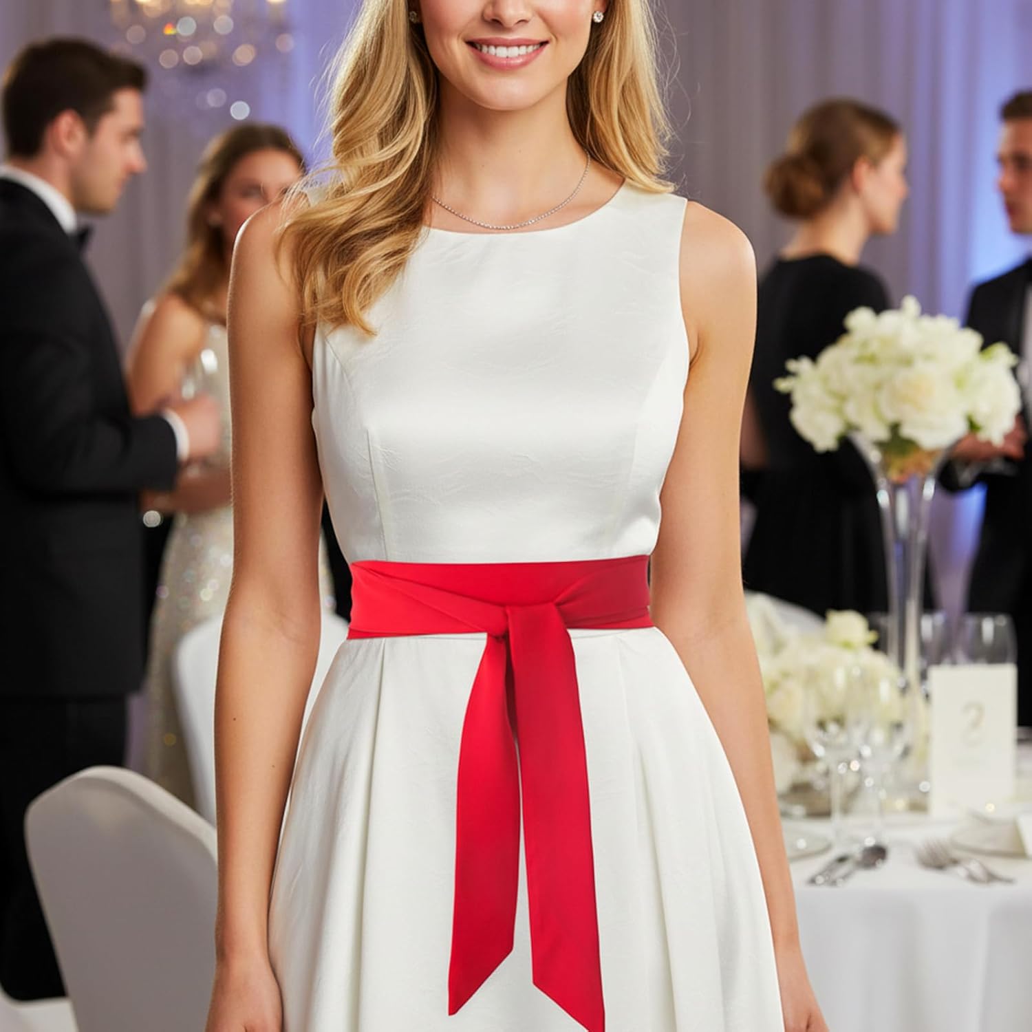 Chiffon Sash Belt, Long Satin Ribbon Scarf Belt, Self Tie Waist Bow Tie Belts for Women Dresses Bridal Wedding