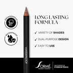 Sorme Cosmetics Waterproof Eyebrow Pencil (True Taupe) | Natural Defining Brow Liner With Brush | Smudge-Proof & Waterproof Eyebrow Makeup | Nourishing Eye Brow Pencil For All Skin Types