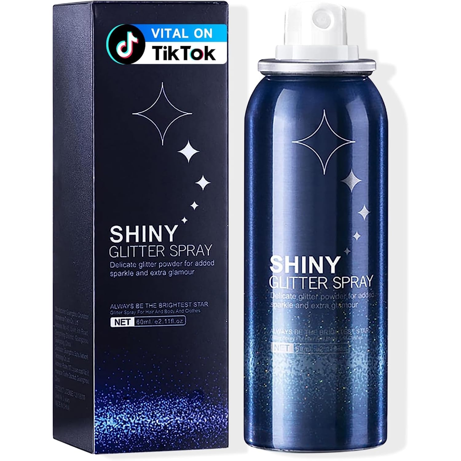 HANYWIL Holographic Body Glitter Spray-Waterproof Long-Lasting Shimmer for Hair,Skin & Clothes,Quick-Dry Sparkle for Concerts,Festivals,Weddings,Stage Makeup,Easy Wash Off,2.11 Fl Oz