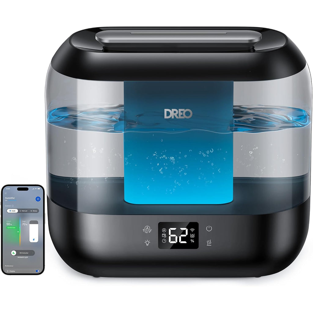 Dreo Smart Humidifiers For Bedroom, 4L Cool Mist Humidifier | Top Fill, Quiet Sleep 28 Db, 36H Runtime For Large Room, Touch/App/Voice Control, Nightlight, Ideal For Baby, Plants, Nursery