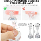 Nail Stands for Press On Nails Painting Display Practice, Powerful Magnetic Nail Tip Holders for Diy Design, Heart Nail Art Stand with 200 PCS Double-Sided Tapes Home Salon Use (Silver)