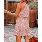 Summer Dress For Women Chiffon Blouses Skirt Spaghetti Sleeveless Tops Halter Ruffle Romper Sun Flowy Summer Outfits