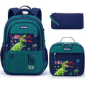 Fimibuke Kids Backpack For Boys, 3 Pcs Dinosaur Backpack W/Lunch Box Set | Waterproof Boys Bookbag Lunch Box Combo For Toddler Kids Age 5-12 , Dino School Bag For Kindergarten To Middle Back To School