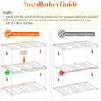 Lifewit Stackable Bottle Storage Organizer, Clear Freestanding Wine Holder For Cabinet, Large Slot Water Bottle Tumbler Cup Organizer For Pantry, Plastic Wine Rack For Fridge Cellar, 3Tier Hold 9