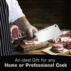 Mueller 7-Inch Meat Cleaver Butcher Knife - German High Carbon Steel, Laser-Tested Razor-Sharp Blade, Heavy Duty Bone Chopper for Meat & Vegetables, Home & Restaurant, Gift for Him