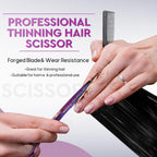 Jason Hair Cutting Scissors Professional - 10 Pcs Haircut Scissors Set, Thinning Shears For Hair Cutting With 30 Teeth, Straight Shears For Men Women Home Salon Barber Purple