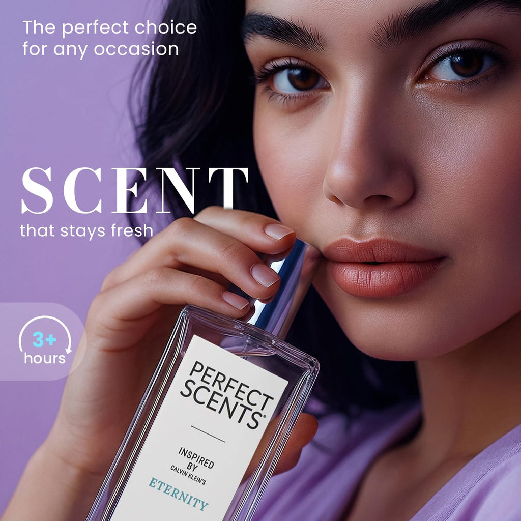 Perfect Scents Fragrances, Inspired by Calvin Klein’s Eternity, Women’s Eau de Toilette, CLEAN, Vegan, Paraben-Free, Phthalate-Free, Never Tested on Animals, 3.4 Fluid Ounces