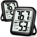 2 Pack Room Thermometer For Home, Hygrometer Indoor Humidity Meter Gauge, Digital Temperature And Humidity Monitor Sensor For House, Terrarium, Incubator, Greenhouse - Battery Included