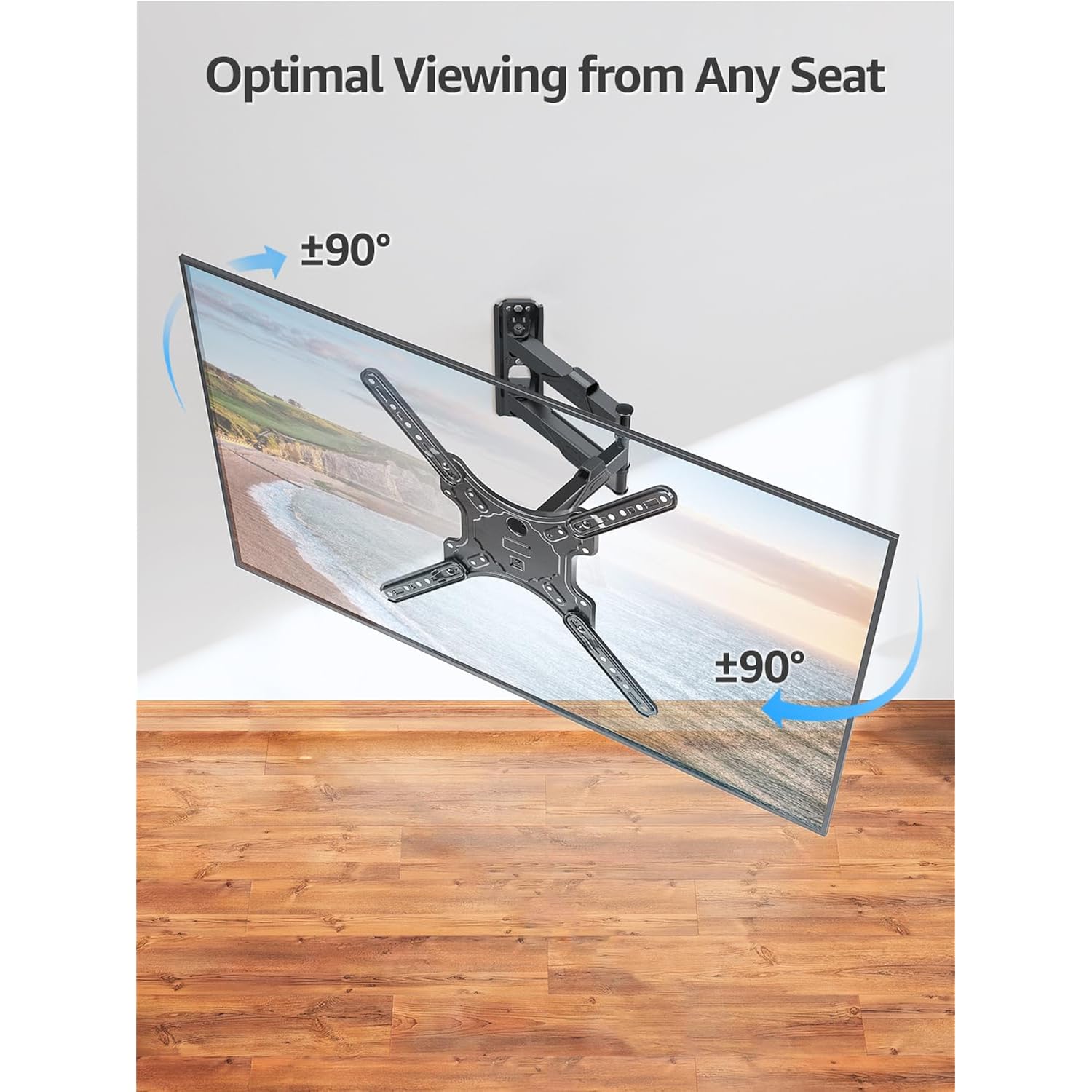 Mountup Full Motion Tv Wall Mount For Most 26-60 Inch Tvs, Max Vesa 400X400Mm Wall Mount Tv Bracket With Swivel Tilting Extension Level Adjustment For Led Lcd Flat Curved Tvs Up To 77 Lbs, Mu0018