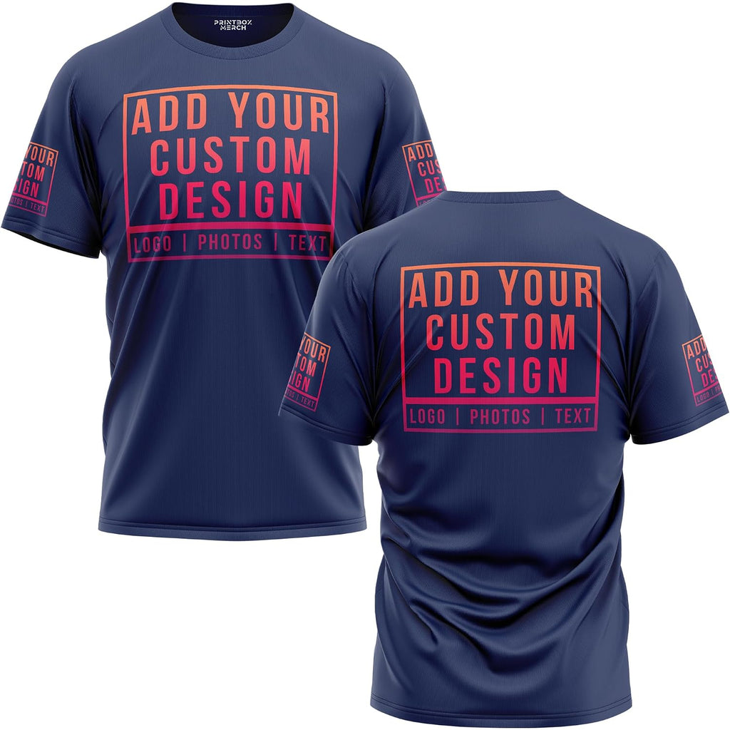 Custom Shirt For Men And Women, Unisex Fit Customized Tshirt, Add Logo Image Text To Front, Back And Sleeves Black
