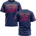 Custom Shirt For Men And Women, Unisex Fit Customized Tshirt, Add Logo Image Text To Front, Back And Sleeves Black