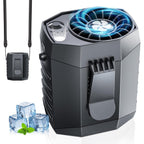 Portable Waist Fan, 9200Rpm High Speed Wearable Fan, Mini Rechargeable Personal Fan For Jobsite & Outdoor, 25H Runtime, 25Db Quiet, Belt Fan With Led Flashlight For Men, Black