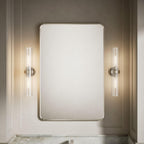 Kohler Essential 30 In. W X 45 In. H Rectangular Framed Wall Mount Bathroom Vanity Mirror In Brushed Nickel