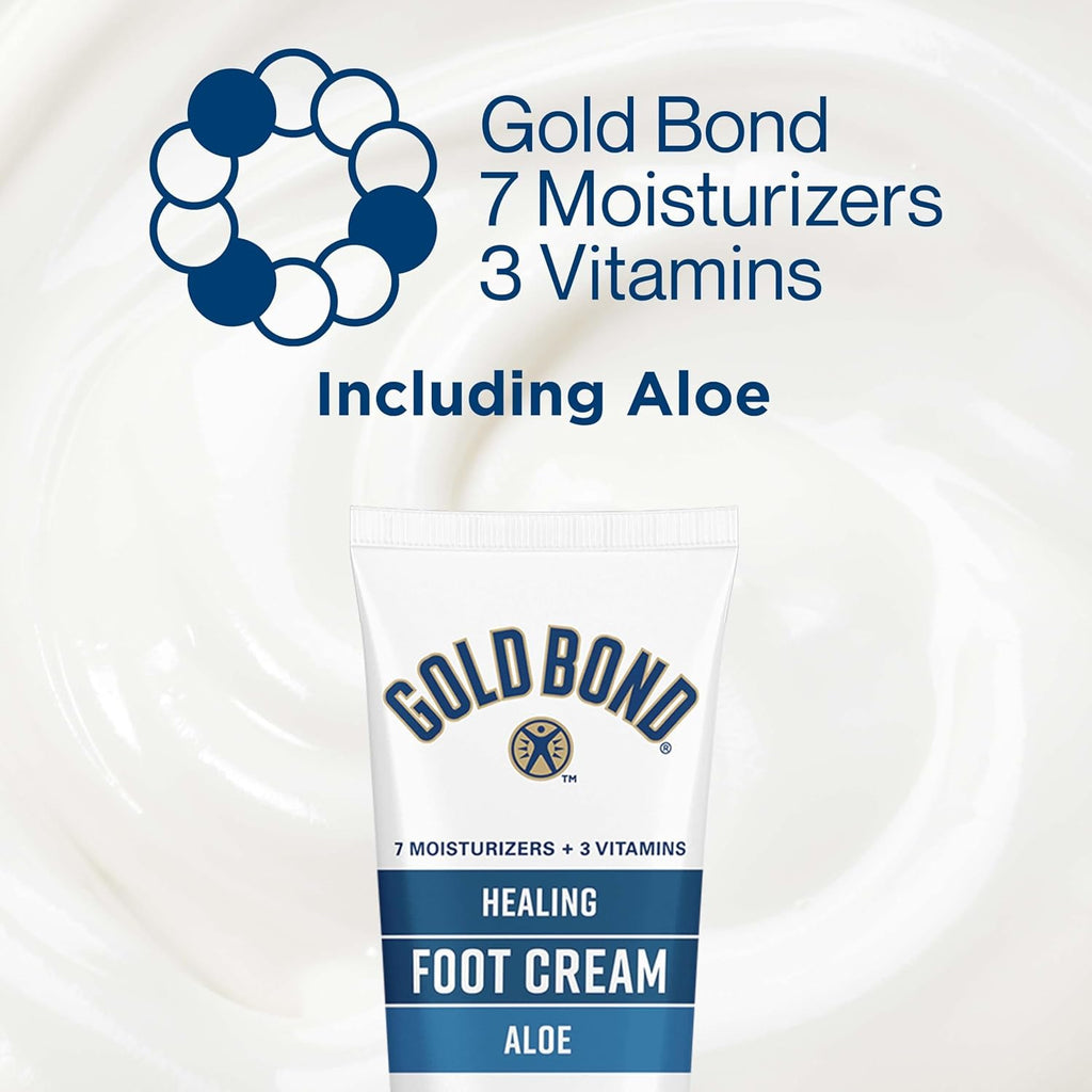 Gold Bond Healing Foot Cream for Dry Feet, 4 oz, With Aloe, Nourishes & Softens for Healthier Looking Feet