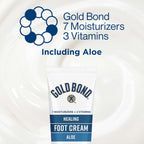 Gold Bond Healing Foot Cream for Dry Feet, 4 oz, With Aloe, Nourishes & Softens for Healthier Looking Feet